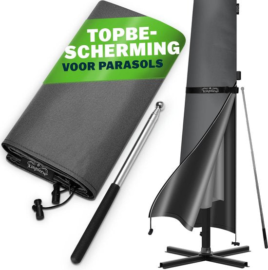 Kingsleeve Sonnenschirmhülle bis zu Ø350cm - Wetterfest Robust - Grau