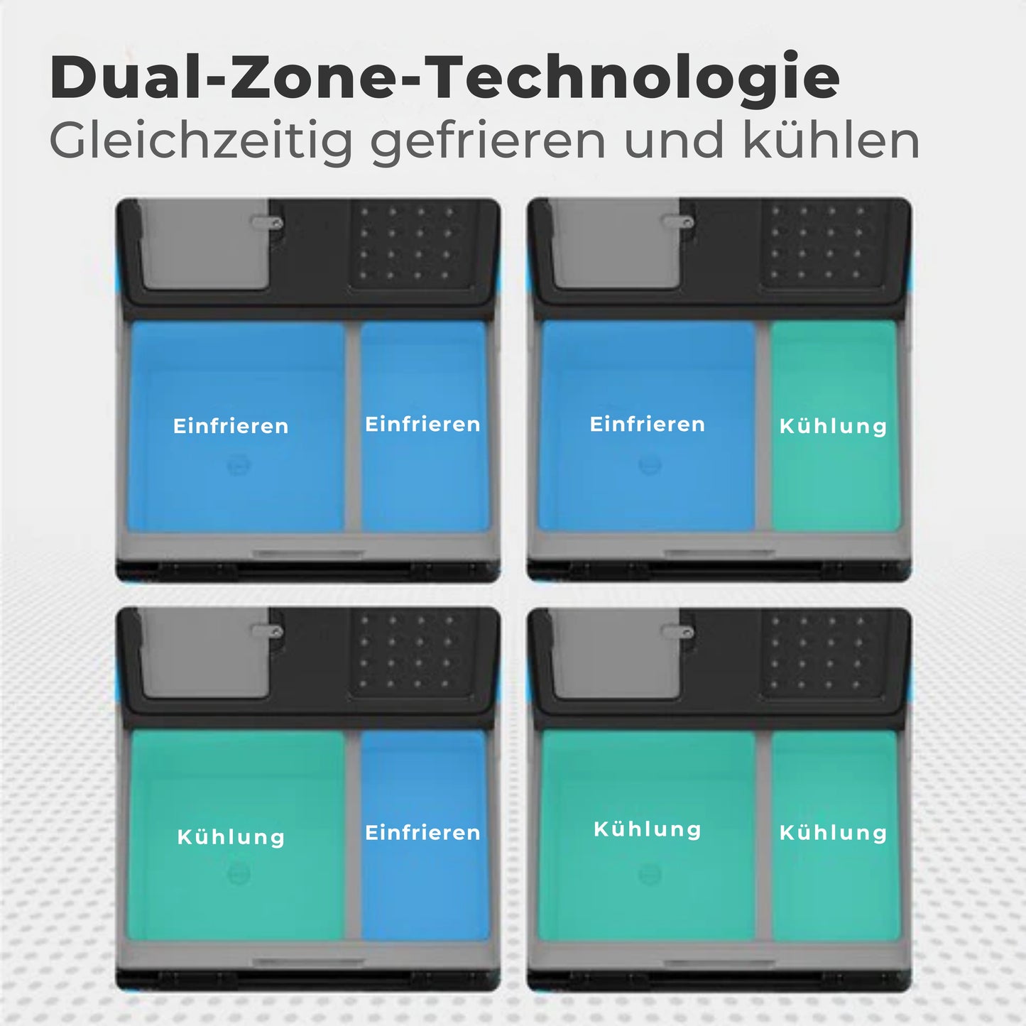 Auronic Electric Cool Box - Mit Kompressor - Gefrieren und Kühlen - 58L Kapazität - 69.2 x 45.3 x 58 cm - Grau