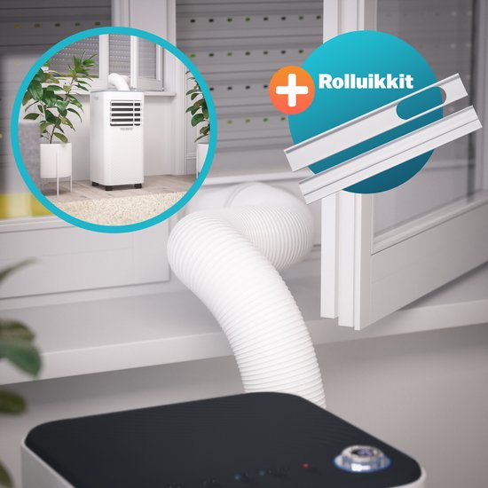 Monzana mobiles Klimagerät - 7000 BTU Fenster-Kit 20 bis 25m² wifi Timer - weiß