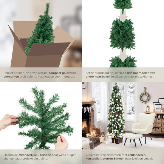 tectake® Künstlicher Weihnachtsbaum - Naturgetreu mit biegsamen Ästen - Voluminös - Stabil und einfach zu montieren - Künstlicher Weihnachtsbaum als Weihnachtsdekoration - 200 cm - 832 Äste - grün