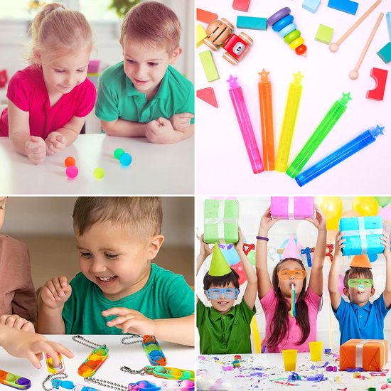 Partizzle 150x Treat Giveaway Gifts Pack - Zappelphilipp - Pinata Füllung - Zappelphilipp Box mit Spinner und Pop it Small Toys - Karneval Grabbelton Giveaway Gifts - Für Kinder