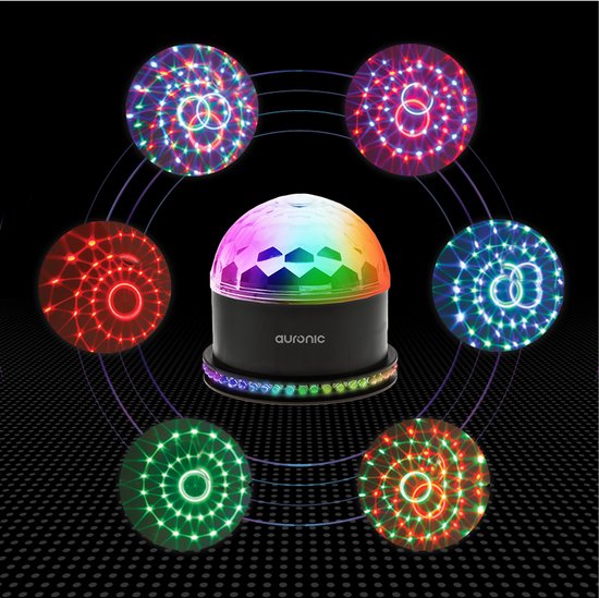Auronic Rotierende Discolampe - Duo Pack - Discokugel - LED - Discolicht - Ferngesteuert und musikgesteuert - Kinder/Erwachsene