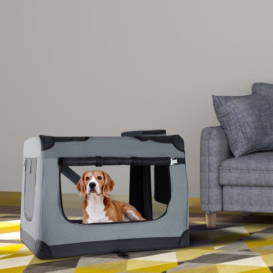 Klappbare Hundetransportbox / Bank Lassie M - Grau - 42 x 60 x 44 cm