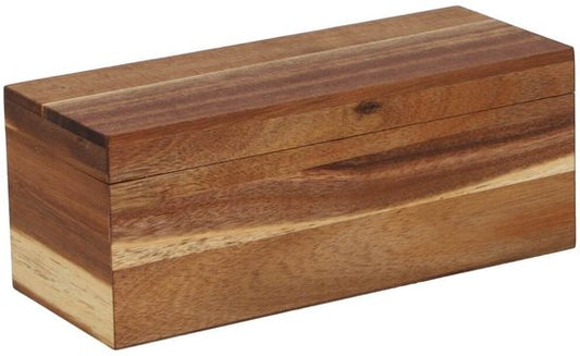 Daily Home Teedose aus Holz, 6 Fächer, braun, mit Klappdeckel.