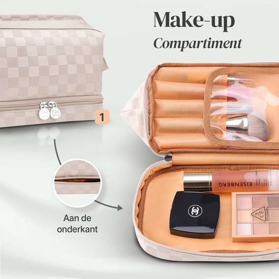 Skycases Travel Essentials - Kulturtasche und Make-up-Organizer - wasserdicht und kompakt - geeignet für Reisen und den täglichen Gebrauch - Unisex - Hellrosa