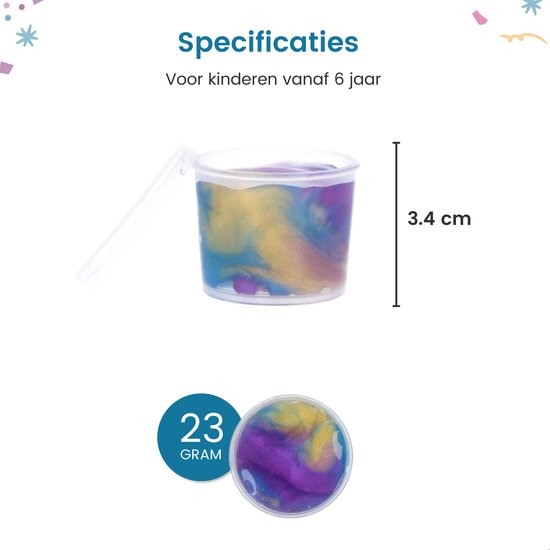 Partizzle 24x Galaxy Slime Pack - Universe Astronaut Handout Gifts - Grabbelton Making Slime Toys - Treat Gifts for Kids - Farbig