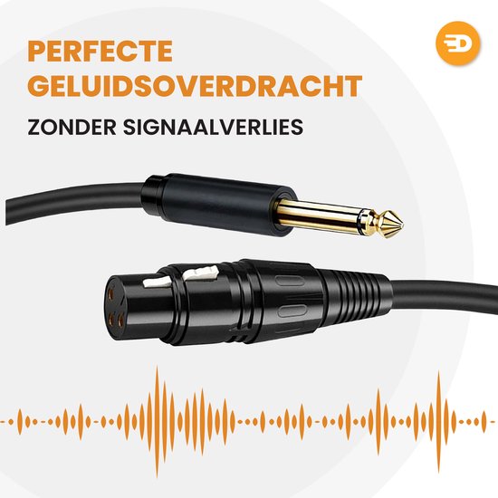 Drivv. Premium XLR-Kabel - XLR-Buchse auf 6,35 mm Klinkenstecker - Stereo-Klinke - 2 Meter