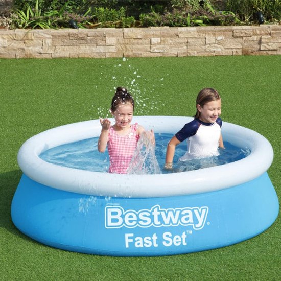 Bestway Kinderpool - Ø 183 cm - Modell 57392 - Aufblasbarer Rand