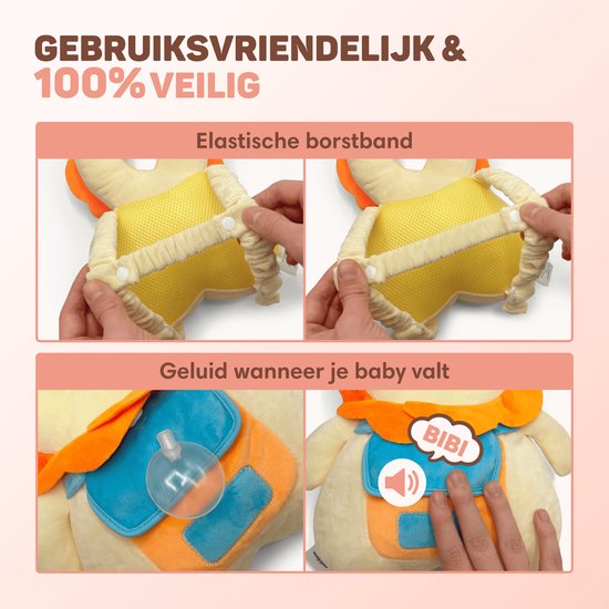 Vulpes Goods® BabyCare - Baby Kopfkissen - Baby Sicherheitskissen - Sturzrucksack - 3D Atmungsaktiv - Sicheres Laufen lernen - Löwe