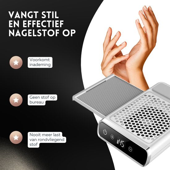 Beeperfect® Nail Dust Collector - Staubabsaugung Maniküre - Nail Dust Collector - Wiederverwendbarer Filter - Geräuschlos im Einsatz - Kabellos und wiederaufladbar