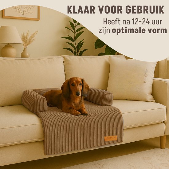 By Cee Cee Original Hundedecke Bank - Hundedecke Bank - Hundekorb - Premium - Vollständig reißfest - Rippengewebe - Braun - 75x90 - Größe S