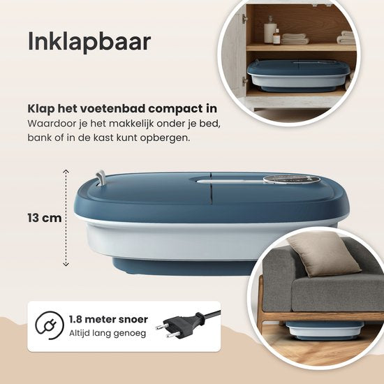 Brixy Foot Bath Automatic Massage - Fußmassagegerät - Elektrisches Fußbad - klappbar - heizt bis zu 48°C - 14L