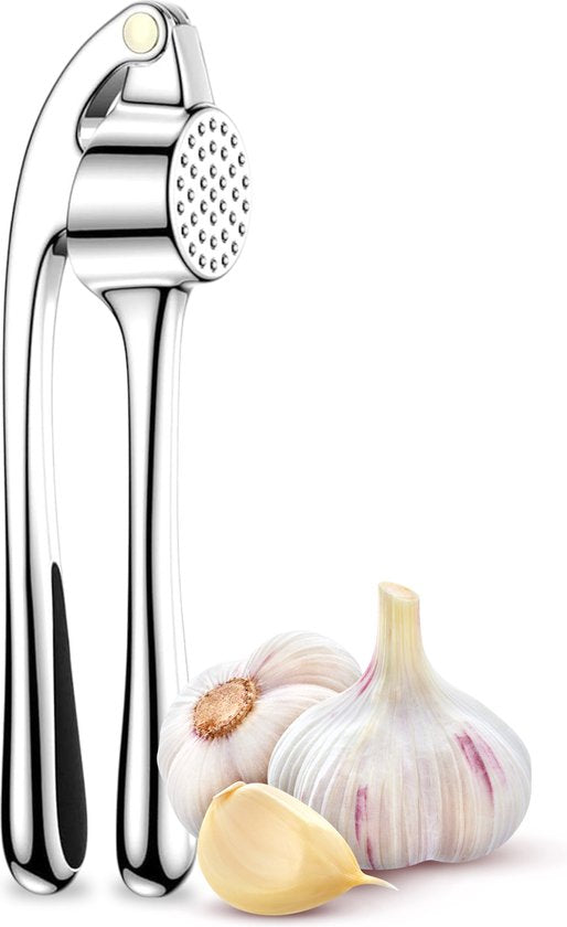 Knoblauchpresse - Knoblauchpresse - Ingwerpresse - Knoblauchreibe - Edelstahl - Silber - Luft