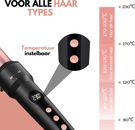 VAIVE 6-in-1 Lockenstab & Glätteisen mit Aufsätzen - Lockenstab - Lockenstab