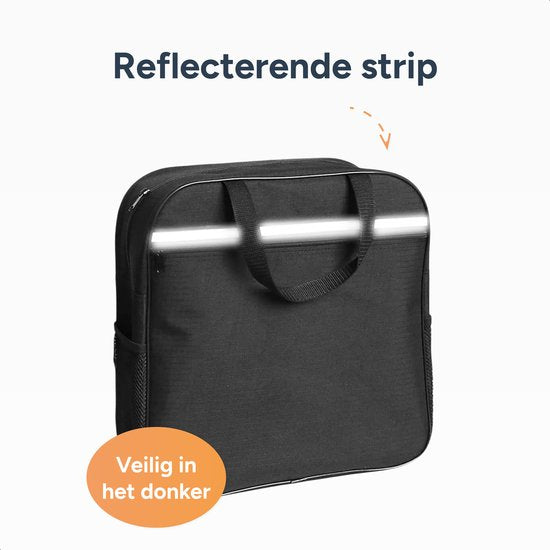 Alyze Rollstuhltasche mit Reflexionsstreifen - Wasserdicht -Große Aufbewahrungstasche - Geeignet für Rollstuhl, Scooter & Rollator - schwarz - Rollstuhlzubehör