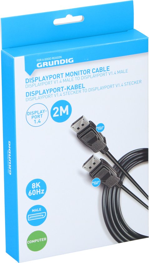 Grundig DisplayPort-Kabel 1.4 - 2 Meter - 4K Ultra HD