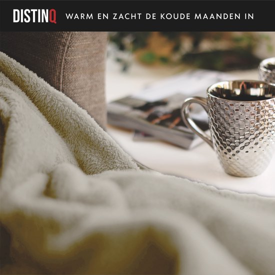 DistinQ Electric Blanket XXL 180x160 cm - 2 Personen Wickeldecke - 160Watt - Automatische Abschaltung - Überhitzungsschutz - 9 Stufen - Wärmedecke - Beige Energieeffizient -
