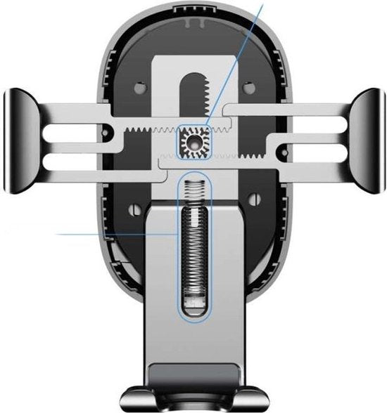 Baseus Schwerkraft Autohalterung Autohalterung + Qi Wireless Charger Silber