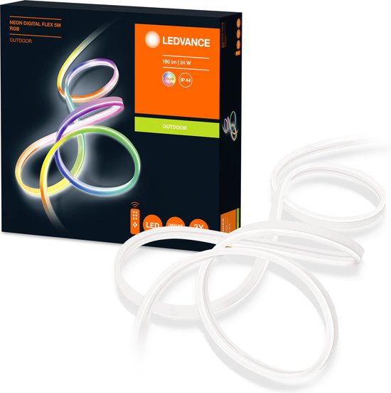 LEDVANCE Wand- und Deckenleuchte: für alle Oberflächen, NEON DIGITAL FLEX / 23 W, 22-...24- V, Abstrahlwinkel: 16-, RGB, Gehäusematerial: Silikon, IP44