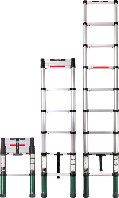 VONROC Professional Teleskopleiter - 2,6m - mit Soft-Close - Sicher & solide
