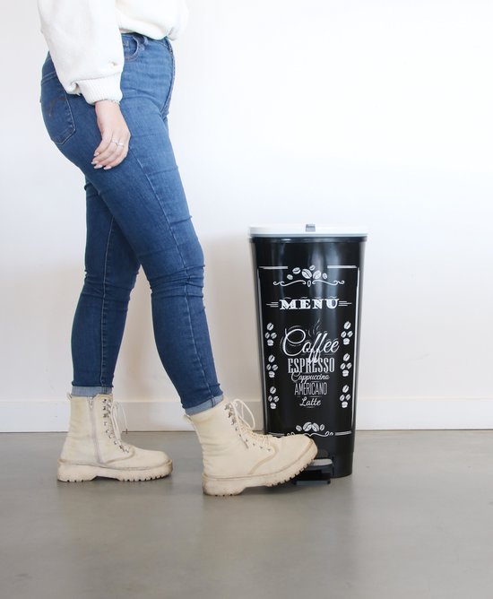 Kis Chic Bin Coffee Menu Mülleimer - 50 l - schwarz
