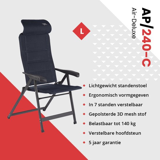 Crespo - Strandkorb - L - AP/240 - Air-Deluxe - Kompakt - Blau
