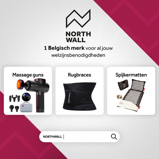 Northwall Northgun PRO Massagepistole – 5 Aufsätze – USB-C – 4000 mAh – Schwarz
