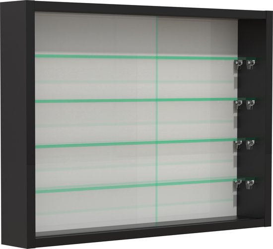 Vitrine stehend Hängevitrine - Glasböden 50 cm breit x 4,5 tief - Schiebetüren