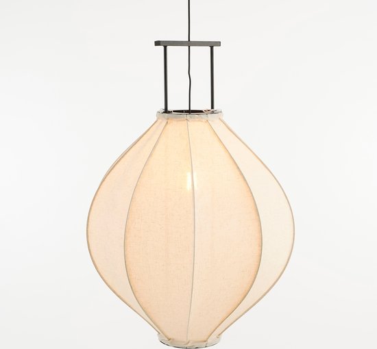 Mica Decorations Pego Pendelleuchte - H94 x Ø70 cm - Leinen - Off White
