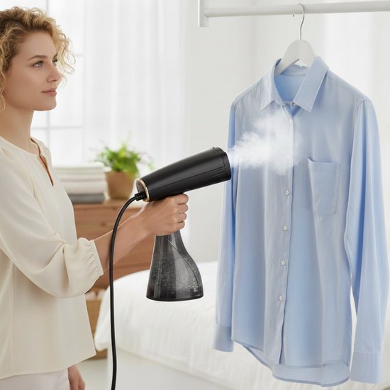 HomeShift Wäschedampfer - Dampfer - Handdampfer - Für Kleidung und Möbel - 380ML - Schwarz