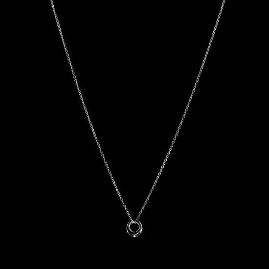 Laura Ferini Damenhalsband Cerchio Silber - Silberhalsband mit Anhänger - 18K Weißgold vergoldet - Halskette - Halsband - Schmuck - Accessoires - Damenhalsband mit Anhänger