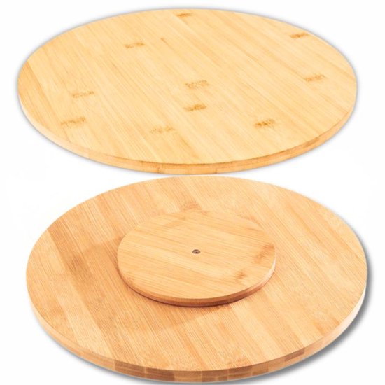 Ceruzo Lazy Susan - Drehbares Tablett - Ø 35cm - Drehscheibe - Servierbrett-Bambus