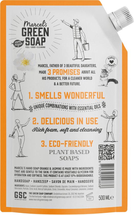 Marcel's Grüne Seife Nachfüllpackung Orange-Jasmin 500 ml