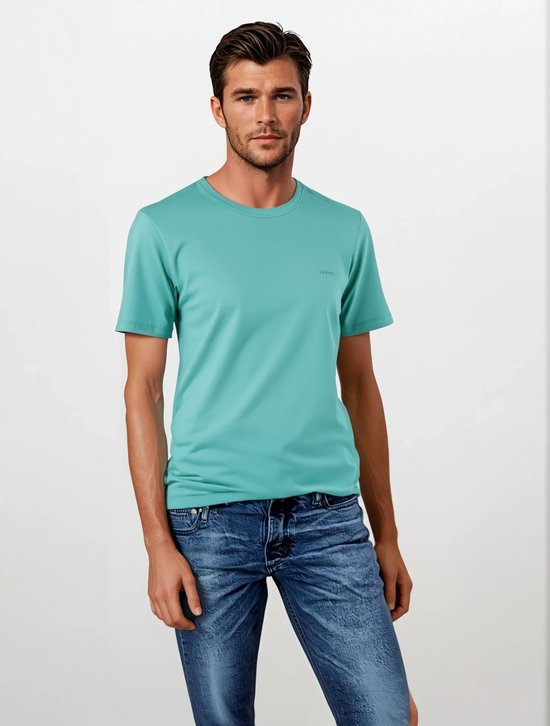 LEBASQ - The Baker - T-Shirt - Kurzarm - Lagoon - M - Bio-Baumwolle - 3D-Druck auf der Brust