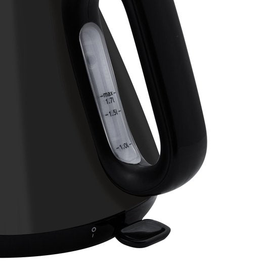 Inventum HW617B - Retro-Wasserkocher - Fassungsvermögen 1,7 Liter - Edelstahl - 2200 Watt - Schwarz/Edelstahl