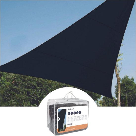 Perel Schattentuch, wasserdurchlässig, luftdurchlässig, 3,6 x 3,6 x 3,6 m, 180 g/mÂ², HDPE, Dreieck, dunkelgrau