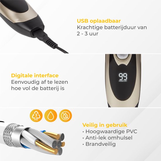 Nuvance - Hundeschermaschine - Set - Geräuschlos - Kabellos - für Hund & Katze - Professioneller Hundetrimmer
