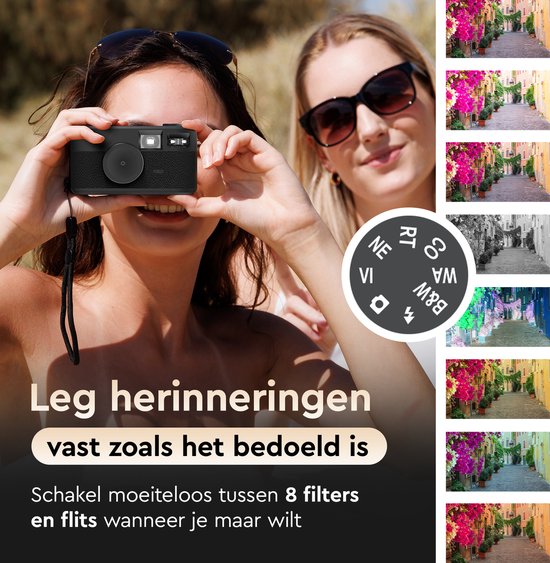 K&L Digitalkamera - Bildschirmlos - Wiederaufladbar - 16.000 Fotos - Fotokamera - Vintage - Inklusive 32GB - Langlebig - Schwarz