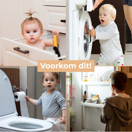 Nuvance Kindersicherung Schränke - 6 Stück - Kindersicherung für Schränke - Schranksicherung für Kinder - Babysicher - Weiß