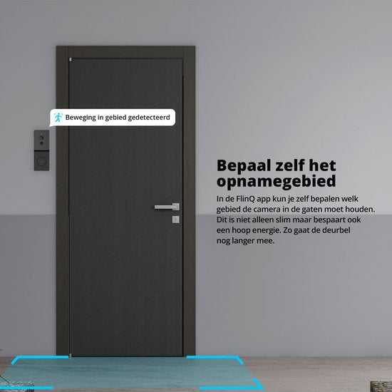 FlinQ Smart Doorbell - Türklingel drahtlos - Türklingel mit Kamera - inkl. Gong - 1080P HD - Schwarz