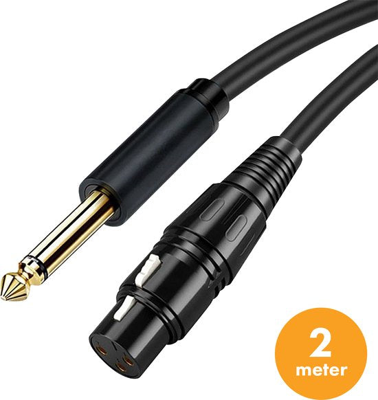 Drivv. Premium XLR-Kabel - XLR-Buchse auf 6,35 mm Klinkenstecker - Stereo-Klinke - 2 Meter