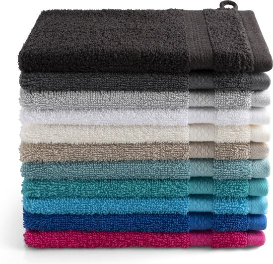 DoubleDry Hotelwaschlappen 16 x 21 cm - 6er Set - 100% Baumwolle 500 g/m2 - Weich und saugfähig - Weiß