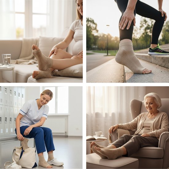 Alyze Compression Socks - 2 Paar - Größe 36-41 - Für Frauen und Männer - Neuropathie - Strümpfe - Medizinische Stützstrümpfe - Diabetes - Bett - Schlaf - Sport - Socken - Durchblutung & Laufen