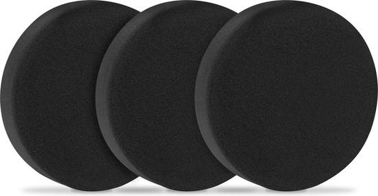 VONROC Polierscheiben/Polierschwämme für Poliermaschinen - 125mm, 3 Stück - Schwarz