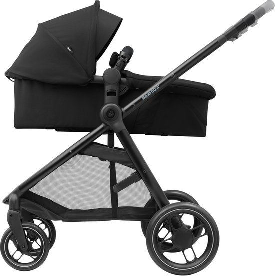 Maxi-Cosi Zelia³ Kinderwagen - Essential Black (schwarzer Rahmen + schwarzes Leder)