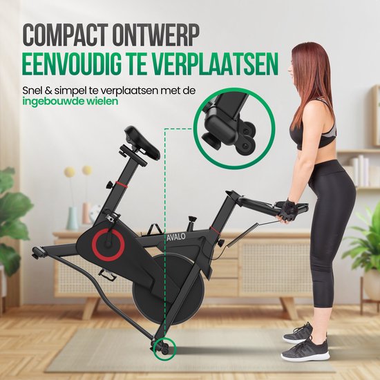 Avalo Indoor Cycle - Heimtrainer - Spinning Bike - Magnetisches Widerstandssystem - Trainingscomputer & LCD-Bildschirm