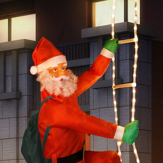 Weihnachtsmann auf Strickleiter - LED