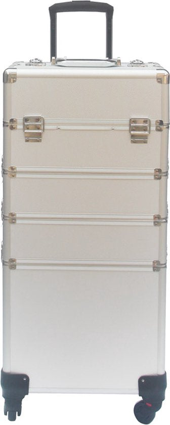 Aluminium-Schminkkoffer, Nagelkoffer, Schminkkoffer, Friseurwagen / Beauty-Case / Trolley zur Aufbewahrung Ihrer Körperpflegeprodukte 4 in 1