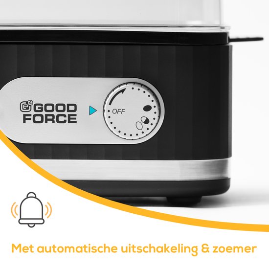 GoodForce elektrischer Eierkocher - für 1 - 6 Eier - mit Timer und Alarm