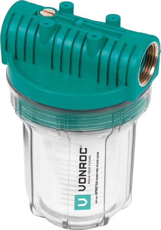 VONROC Vorfilter für Pumpen und Hydronikpumpen - 12cm - Max. 4000l/h - Universal Vorfilter